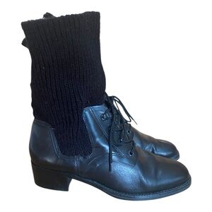 Thom Mcan Womens Leather Boots With Sweater Cuff